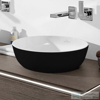 Lavoar cu montarea pe blat rotund Villeroy & Boch Artis TitanCeram, Coal Black 