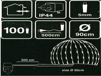 Luminite de Craciun "Plasa rotunda" 100LED alb-cald, D90cm 