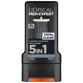LOREAL MEN EXPERT TOTAL CLEAN 5в1 гель для тела, лица, шампунь для волос, для бритья и увлажнения, 300мл 
