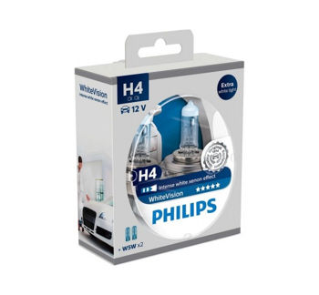 PHILIPS H4 XENON EFECT (4300K) +60% 12V 55W 12342WHVSM (2 BUCĂȚI) 