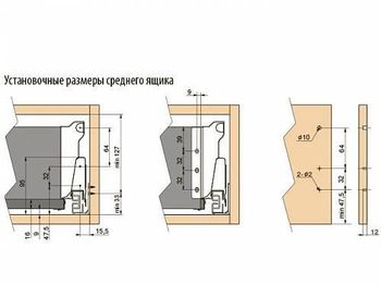 Modern Box Square gri L-350 H-146 deschidere totală cu amortizor 