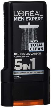 L’Oreal Men Expert Total Clean Carbon gel de dus corp, fata, par si gel pentru barbierit, 300ml 