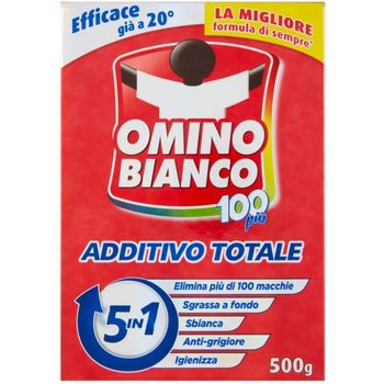 Пятновыводитель или средство для усиления порошка OMINO BIANCO 5in1 для белой одежды, 500 г 
