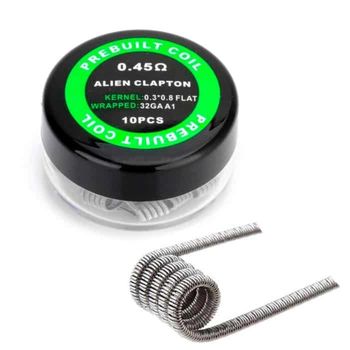 Prebuilt Kanthal A1 Alien Clapton Coil 0.45 OHM – 10PCS 