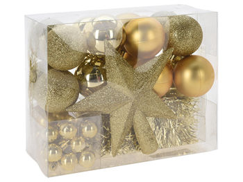 Set decoratiuni pentru brad 54buc in cutie "Gold" 