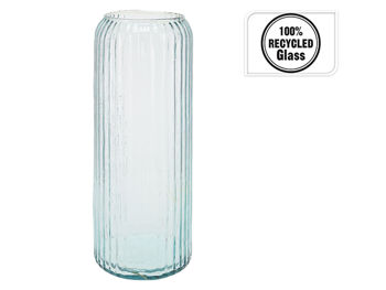 Vaza din sticla "Stripes" H35cm, D14cm transparenta 