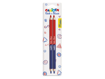 Set creioane colorate Carioca BiColor Red&Blue 2buc, blister 