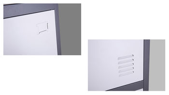 купить Металлический шкаф для одежды ординарный, белый-серый 380x450x1850мм в Кишинёве 