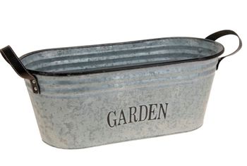 Cos din metal pentru flori "Garden", H16.5cm, oval 