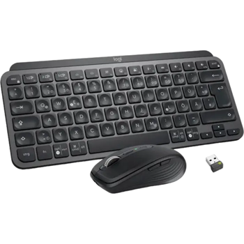 Комплект клавиатуры и мыши Logitech MX Keys Mini Combo для бизнеса, беспроводная связь, графитовый цвет 