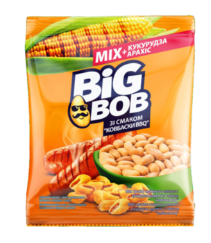 Микс арахис и жареная кукуруза Big Bob со вкусом колбасок BBQ (60г) 