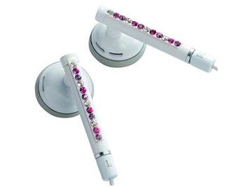 E11010 ELECOM WAND "Gem Drops" Jewel Type Stereo Headphones - (White, Raspberyl pink), 20 Hz to 20 kHz, 32 Ohm, 104 dB/1 mW (mini casti/мини наушники)