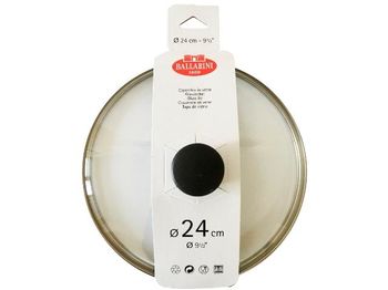 Capac din sticla 24cm Ballarini, cu inel metalic 