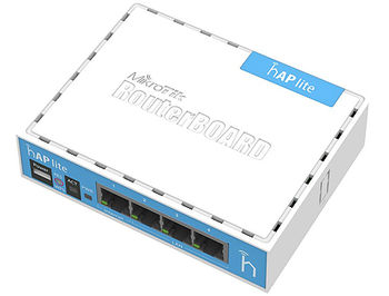 Mikrotik hAP lite (RB941-2nD), 650MHz CPU, 32MB RAM, 4xLAN, built-in 2.4Ghz 802.11b/g/n 2x2 two chain wireless with integrated antennas, RouterOS L4, desktop case, PSU