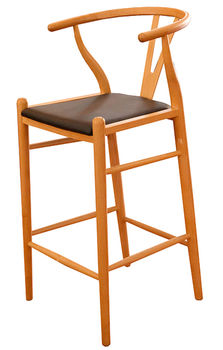 купить Деревянный стул с черным кожаным сидением, 610x540x1120 мм в Кишинёве 