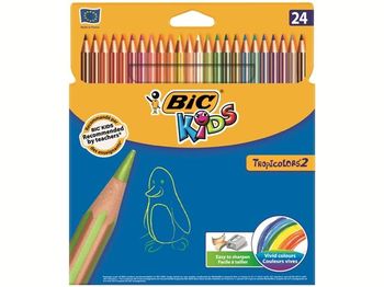 Set creioane colorate 24buc BIC Tropicolors 