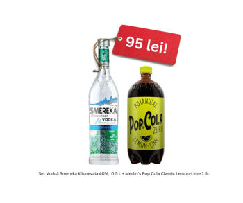 Набор Водка  Smereka Kliucevaia 40%,  0.5 L + Merlin's Pop Cola Classic Lemon-Lime 1.5L 