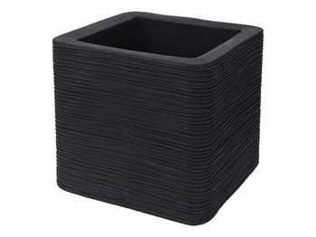 Ghiveci pentru flori din plastic "Cub" 30X30cm, H27cm, negru 