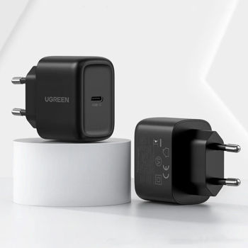 UGREEN Wall Charger with Cable Type-C to Type-C PD 25W, Black 