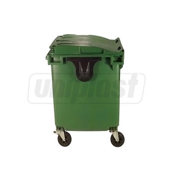 купить Бак мусорный 1100 л пластиковый на колесах (зеленый) UNI  БРАК в Кишинёве 