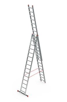 Трехсекционная алюминиевая лестница 3X10 2.74/4.6/6.52 м 