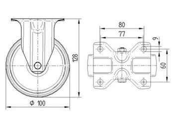 cumpără Roată fixă Ø 100 - 03720100 în Chișinău 