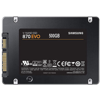 Solid state drive intern 500GB SSD 2.5 Samsung 870 EVO MZ-77E500B/EU, Read 560MB/s, Write 530MB/s, SATA III 6.0Gbps (solid state drive intern SSD/Внутрений высокоскоростной накопитель SSD)