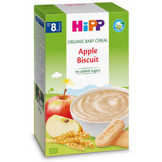 Hipp каша органические злаки безмолочная,яблоко с печеньем, 8+мес. 250 гр 