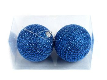 Set globuri pentru brad din margele 2bucX100mm turcoaz/albastru 