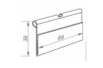 купить Ценникодержатель для крючка, 39*69 мм, диаметр 6,8 мм, прозрачный - держатель ценника в Кишинёве 