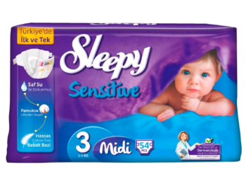 купить Sleepy Подгузники для детей Sensitive 3, 5-9кг, 54 шт. в Кишинёве 