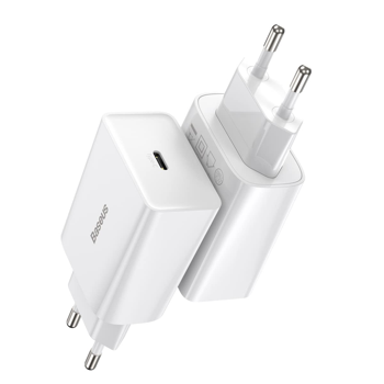 Baseus Wall Charger CN USB QC3 18W with Adapter, White 