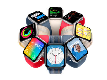 Apple Watch Series 8 GPS, 45mm Silver Aluminium Case with White Sport Band, MP6N3 