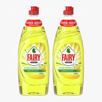 Detergent pentru vase FAIRY EXTRA+CITRICE 2X650ML OFERTA SPEC 