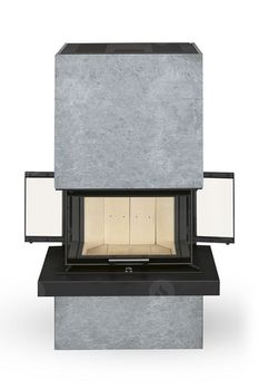 Дизайнерская аккумуляционная каминная печь ROMOTOP CARA C 02 - с выдвижной подъемной дверцей 
