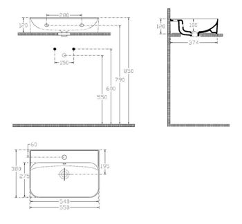 Раковина Isvea SISTEMA U 55 x 38см white 