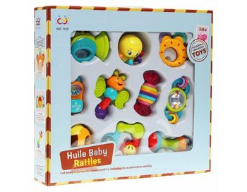 Set 10 zornăitoare pentru bebeluși cu diferite forme și culori HT 939 