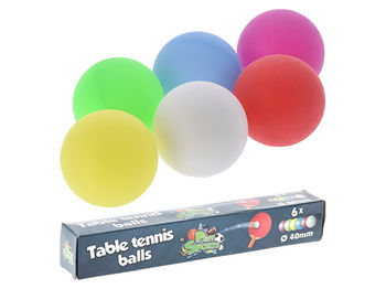 Набор шаров для настольного тенниса 6шт 4cm, разноцветных 