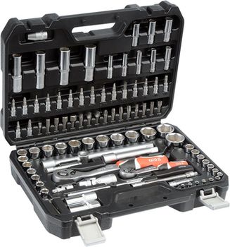 Set de prize cu clichet Yato 12681YT, 1/2'' și 1/4", 94 elemente 