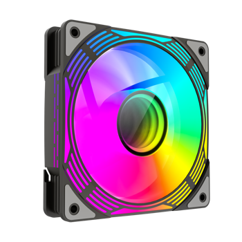 PC Case Fan GAMEMAX FN12A-C8I, 120mm, ARGB, 31.21dB, 44.35 CFM, 800-1600RPM, Hydro Bearing, Black 