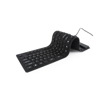 Tastatura Gembird KB-109F-B, Flexible keyboard, USB, OTG adapter, black color, US layout