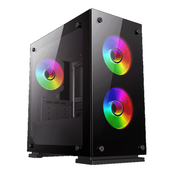 Case mATX GAMEMAX M65, w/o PSU, 3x120mm ARGB fans, Dual TG, USB 3.0, Dust Filter, Black 
