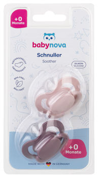 ”Baby-Nova” Suzetă ortodontică,cu inel, 0 luni+, Silicon, fără BPA, 2 buc. (20015) 