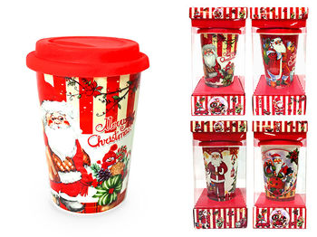 Cana 440ml cu capac "Merry Christmas" 