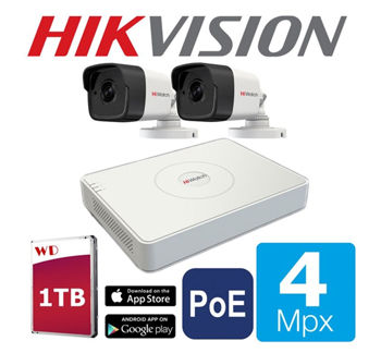 HIKVISION by HIWATCH POE 4 МЕГАПИКСЕЛИ IP 1TB 