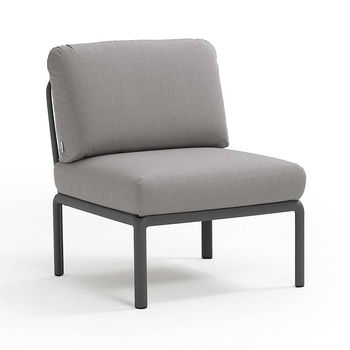 Кресло модуль центральный с подушками Nardi KOMODO ELEMENTO CENTRALE ANTRACITE-grigio 40373.02.172