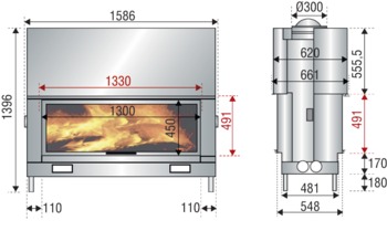 Каминная топка AXIS H1600DF 