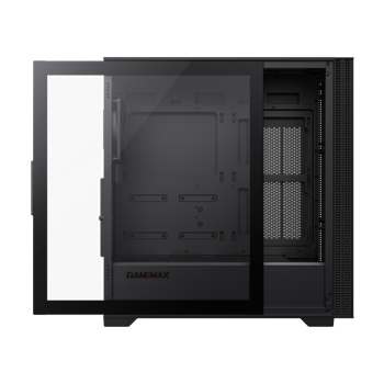 Case ATX GAMEMAX QUEST, w/o PSU, 0.6mm, 1x120mm fan, Tempered Glas, USB3.0, Type-C, Black 