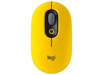 Wireless Mouse Logitech POP, Optical, 1000-4000 dpi, 4 buttons, Slim, 2,4 /BT, 1xAA, Yellow 