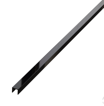 Profil Inox pentru gresie U-10-2440-BLACK-MI 10x240cm 